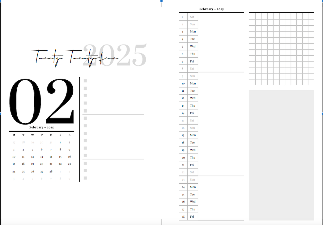 2025 Monthly Calendar Pages – Digital Download for Simplified Planning